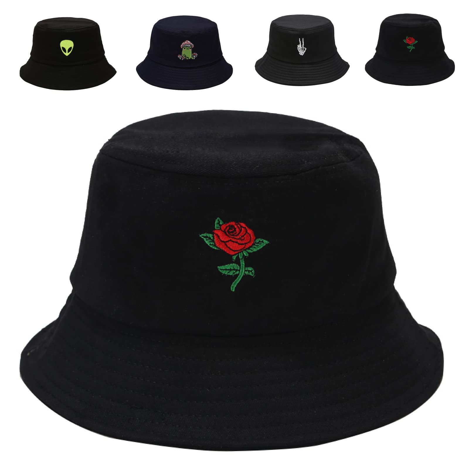 Cotton Bucket Hat for Women Men Summer Travel Sun Beach Bucket Cap, Unisex Outdoor Fisherman Hat