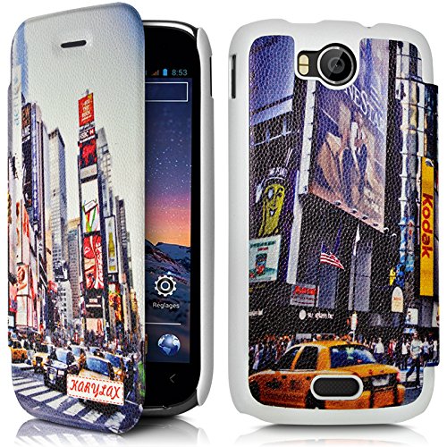 KARYLAX Seluxion - Coque Housse Etui à Rabat latéral et Porte-Carte pour Wiko Cink Peax/Peax 2 avec Motif KJ26B
