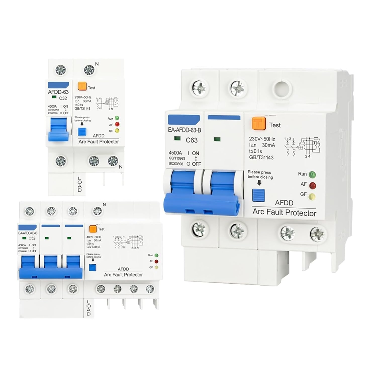 Fault Arc Protector Residual Current Circuit Breaker Main Switch with Surge Protector RCBO MCB Lightning Protection(1P and N,16A)