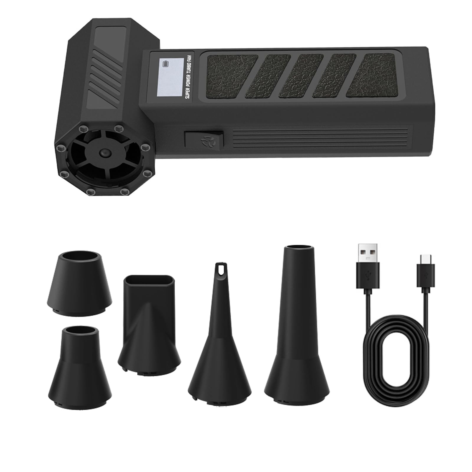 Tsophreniq Black 130000Rpm Dry Blower Hair Dryer Powerful Fan Cordless Compressed Air Dusters Computer Vacuum Cleaners Powerful Air