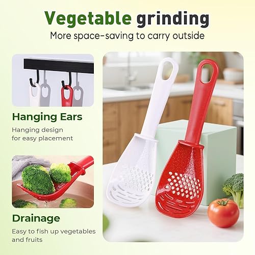 Miniatura 6 de Cuchara de cocina multifuncional, utensilios de cocina resistentes al calor, cuchara ranurada, pequeña herramienta de cuchara de silicona para