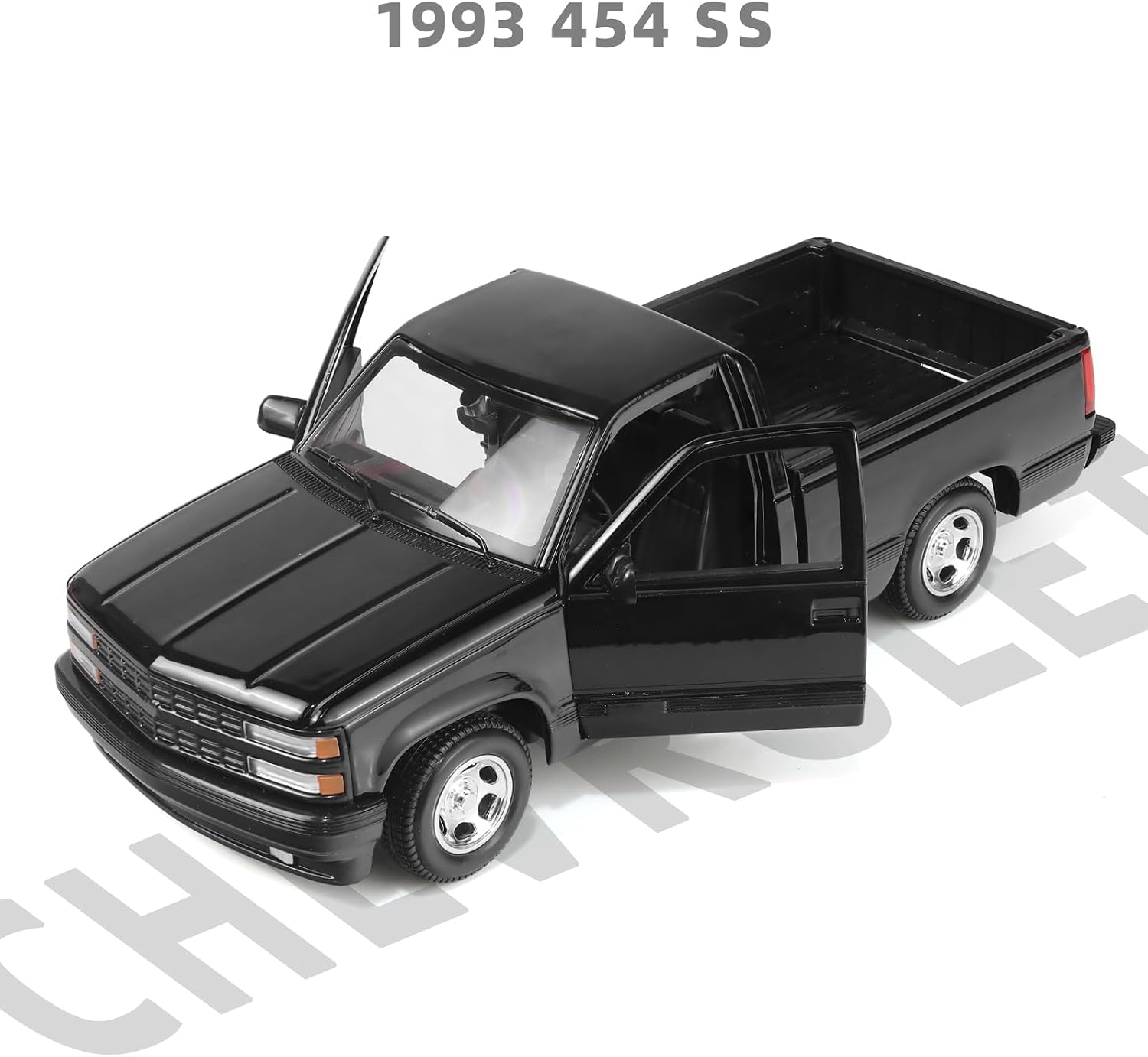 Pickup Trucks Toy for Boys Compatible for 1993 Chevrolet 454, 1/24 Metal Diecast Model Toy Truck Car for Kids- Black