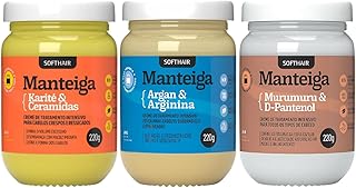 Kit Cronograma Capilar Manteiga Soft Hair Completo Mascara Karite + Murumuru + Argan 220g