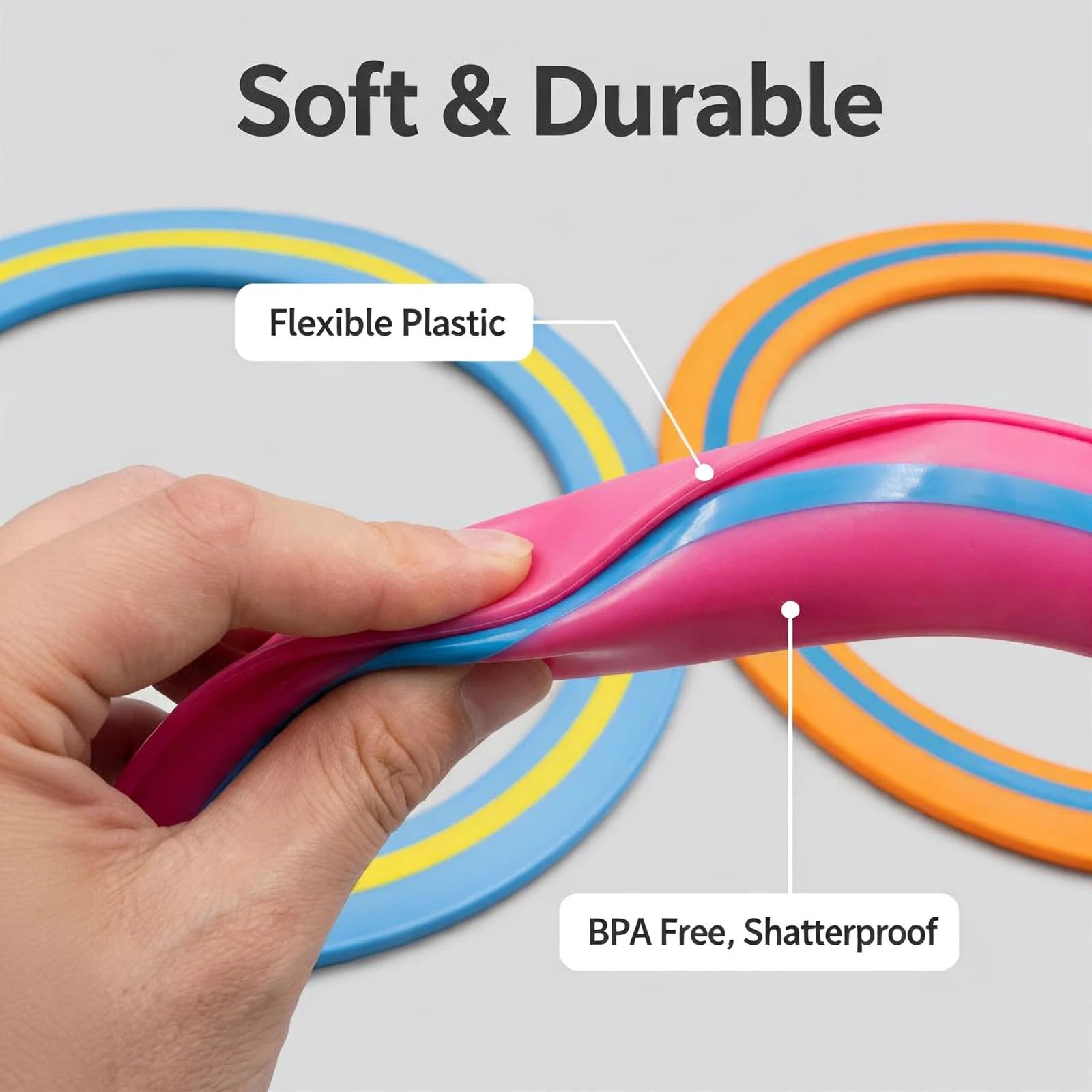Aros de Frisbee de 25 cm, Profesionales y Blandos para Exteriores
