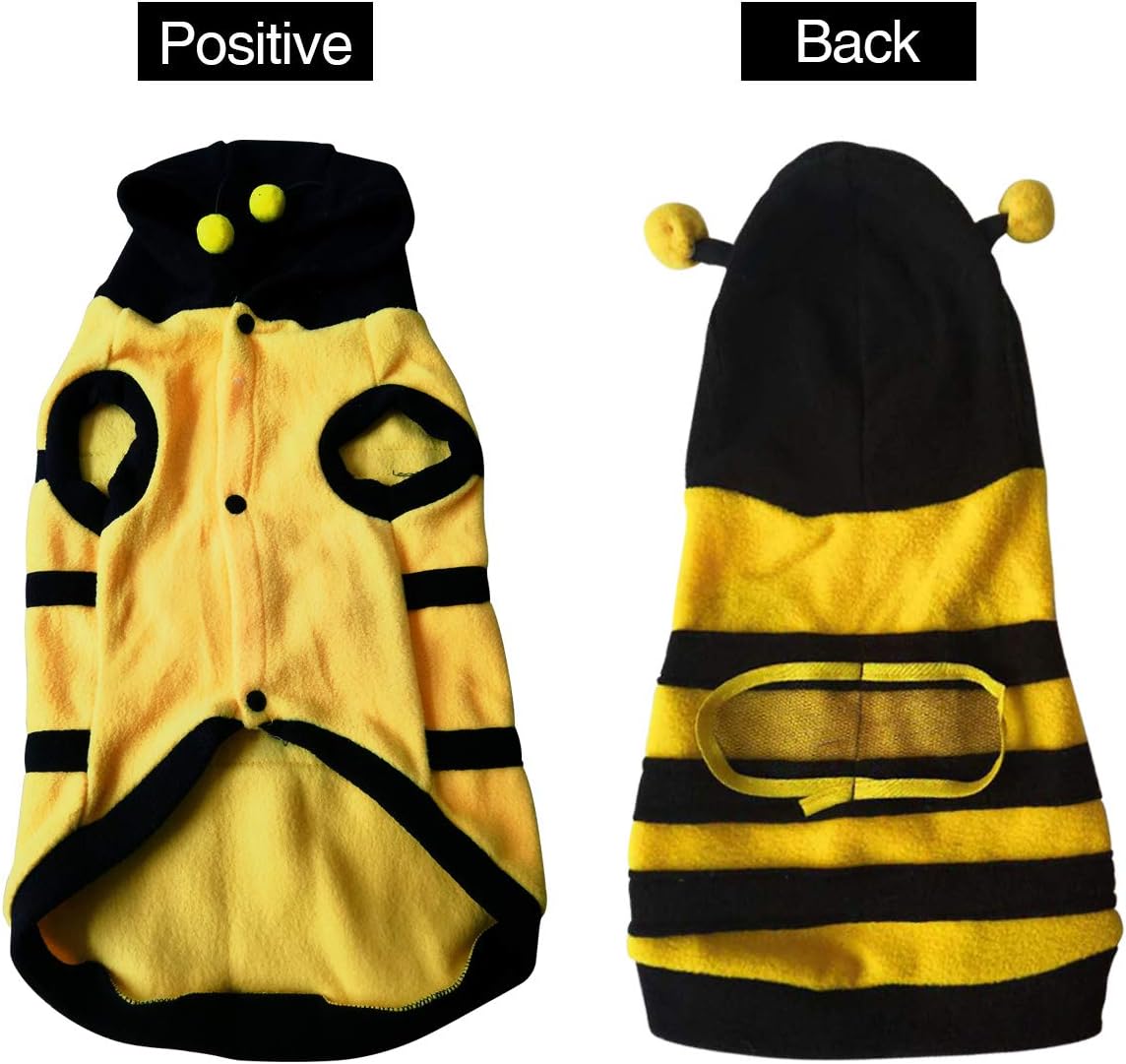 Ranvi Dog Bee Costume Pet Cute Hoodies Puppy Clothes Cat Bumblebee for Small and Medium Dog(S) - Image 5