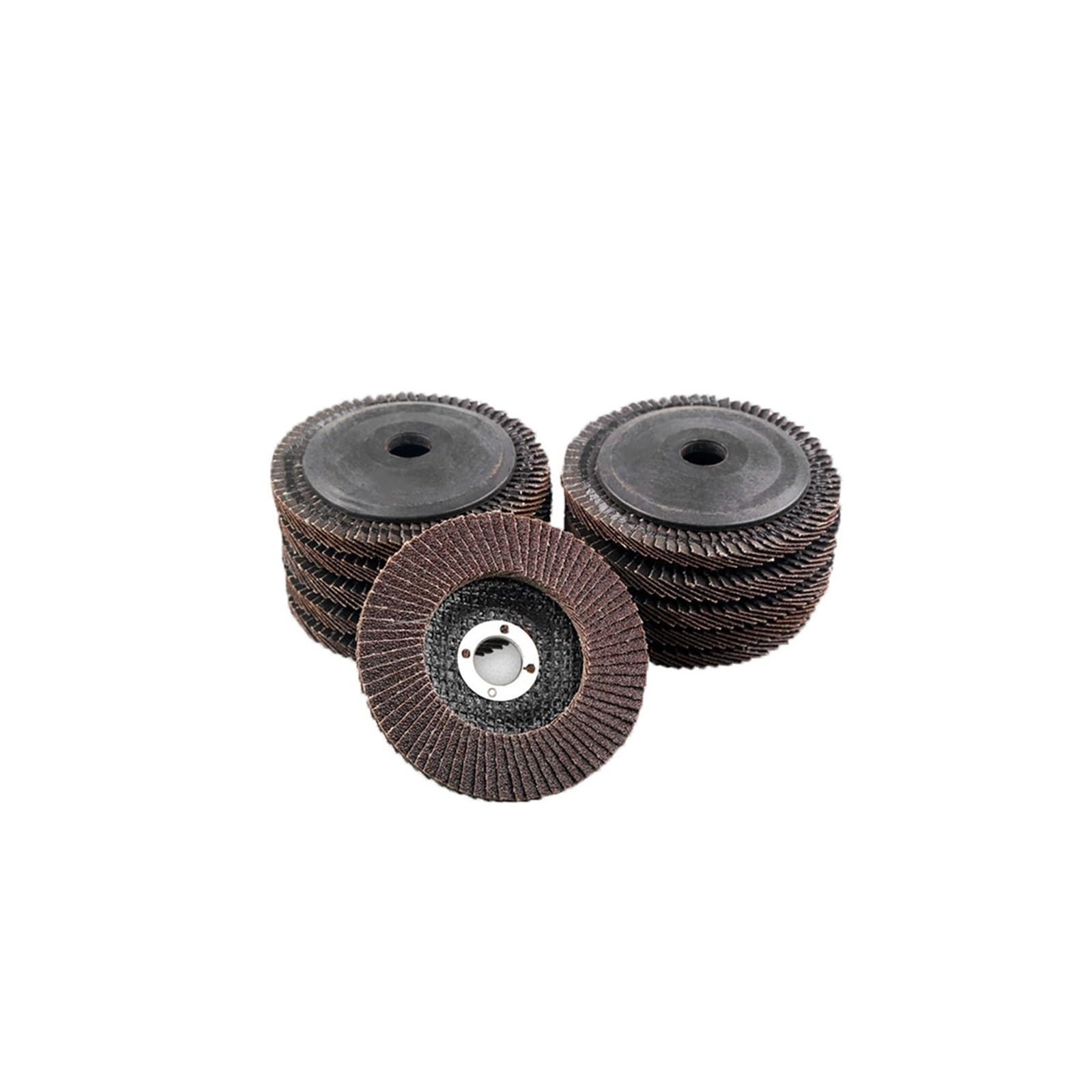 Paquete de 10 discos lija flap 100mm, eje 16mm, grano 60-320 | Ruedas abrasivas para amoladoras angulares de 100mm, aptas para acero, madera y plástico