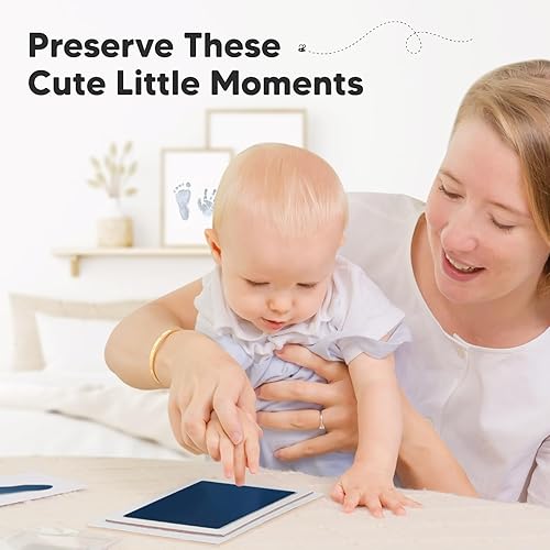 Miniatura 324 de Kit de 4 manos y huellas de bebé sin tinta, almohadilla de tinta sin desorden para recuerdo de recién nacidos, kit de huellas de nariz de perro