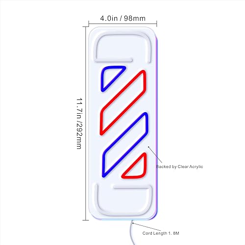 Miniatura 4 de ADVPRO Señal de neón del silicón LED de la flexión del poste del barbero - blanco - st16s32-fnu0276-w