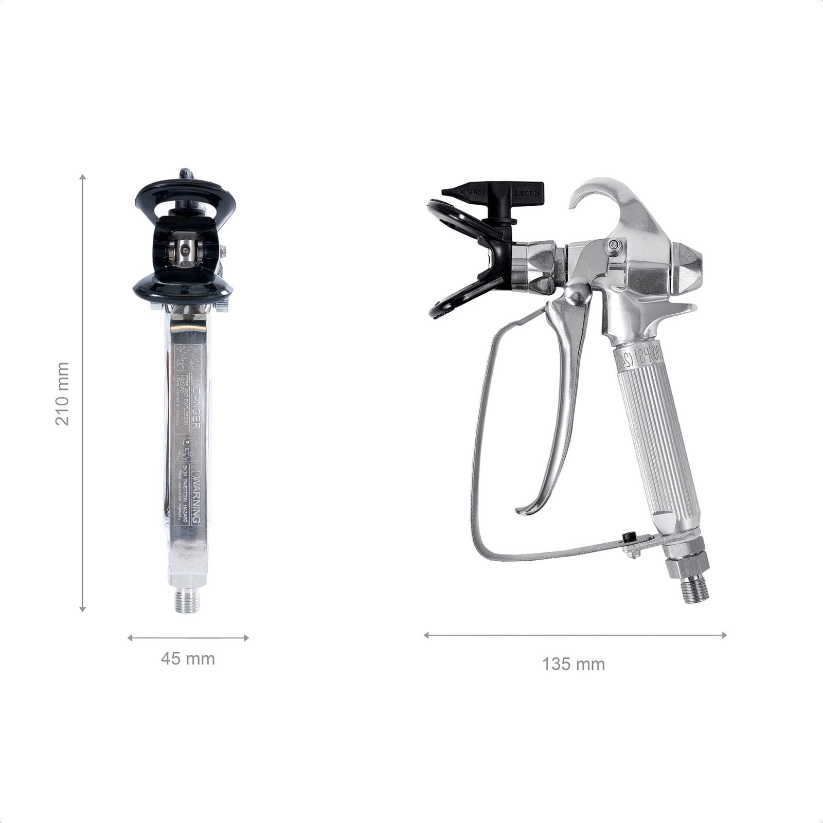 Werku WK500600, Pistola Pintar Airless, Calidad Profesional, Boquilla 517, Presión 250 Bar, Incluye Portaboquillas, Boquilla y Filtro