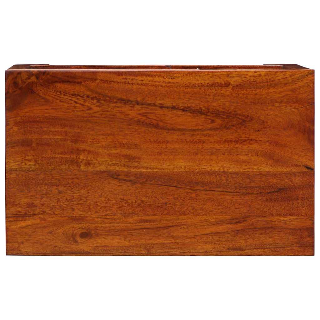 Boîte de rangement rectangulaire en bois d'acacia massif - Multicolore - 50 x 30 x 40 cm