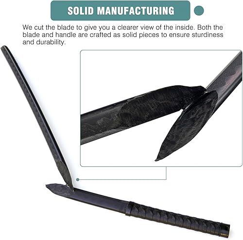 Miniatura 6 de Katana Sword - Hoja de polipropileno de alta dureza, rendimiento y entrenamiento, incluye vaina para Aikido Negro