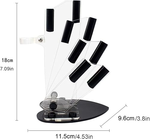 Vista 18 de Juego de cuchillos de cerámica de 5 piezas, cuchillo de cerámica afilado con soporte de bloque, cuchillo de carne, cuchillos de cocina naranja