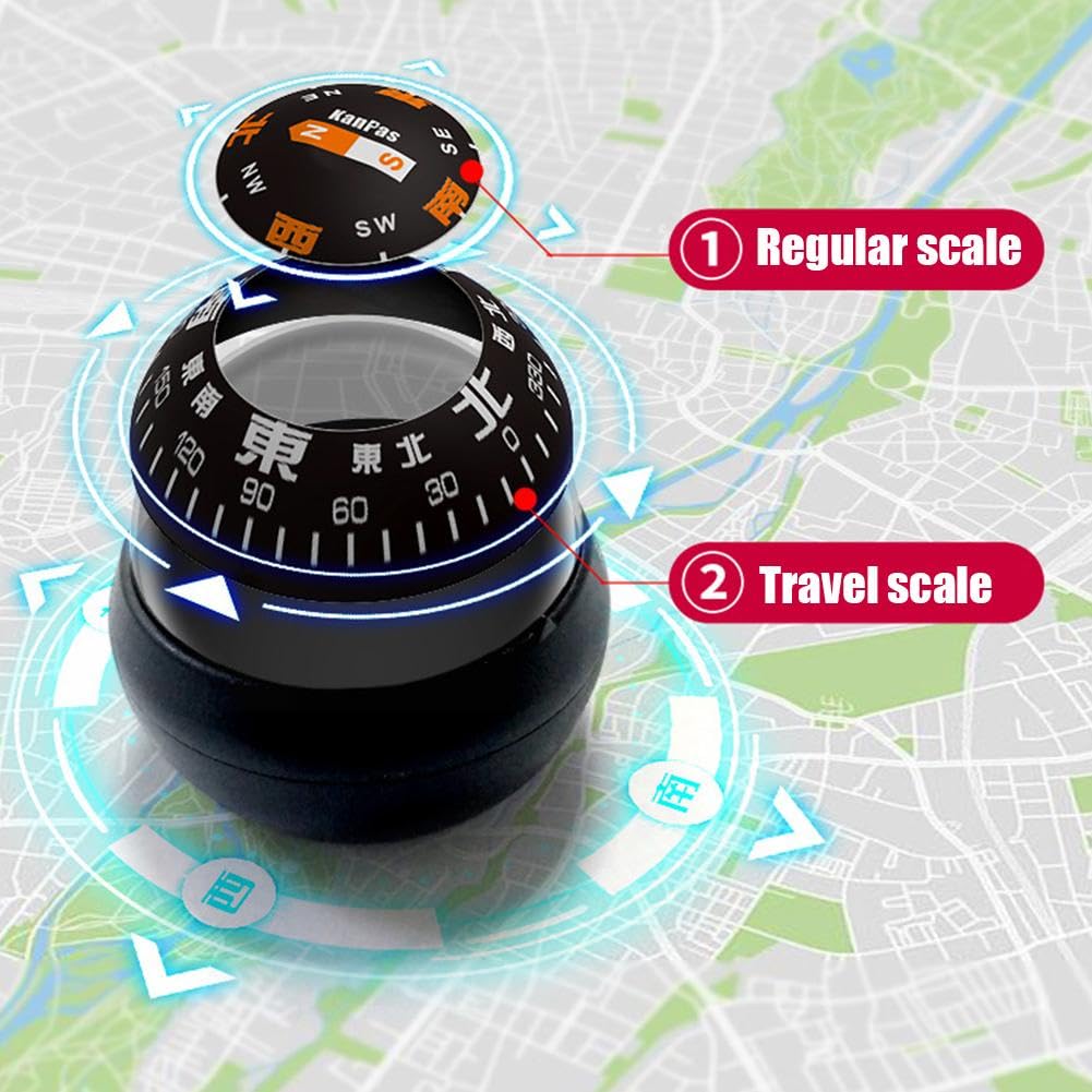 Car Dashboard Ball Vehicle Ball with Double Dials Dash Mount Adjustible Auto Interior Accessories for Navigation Hiking Direction — view 7