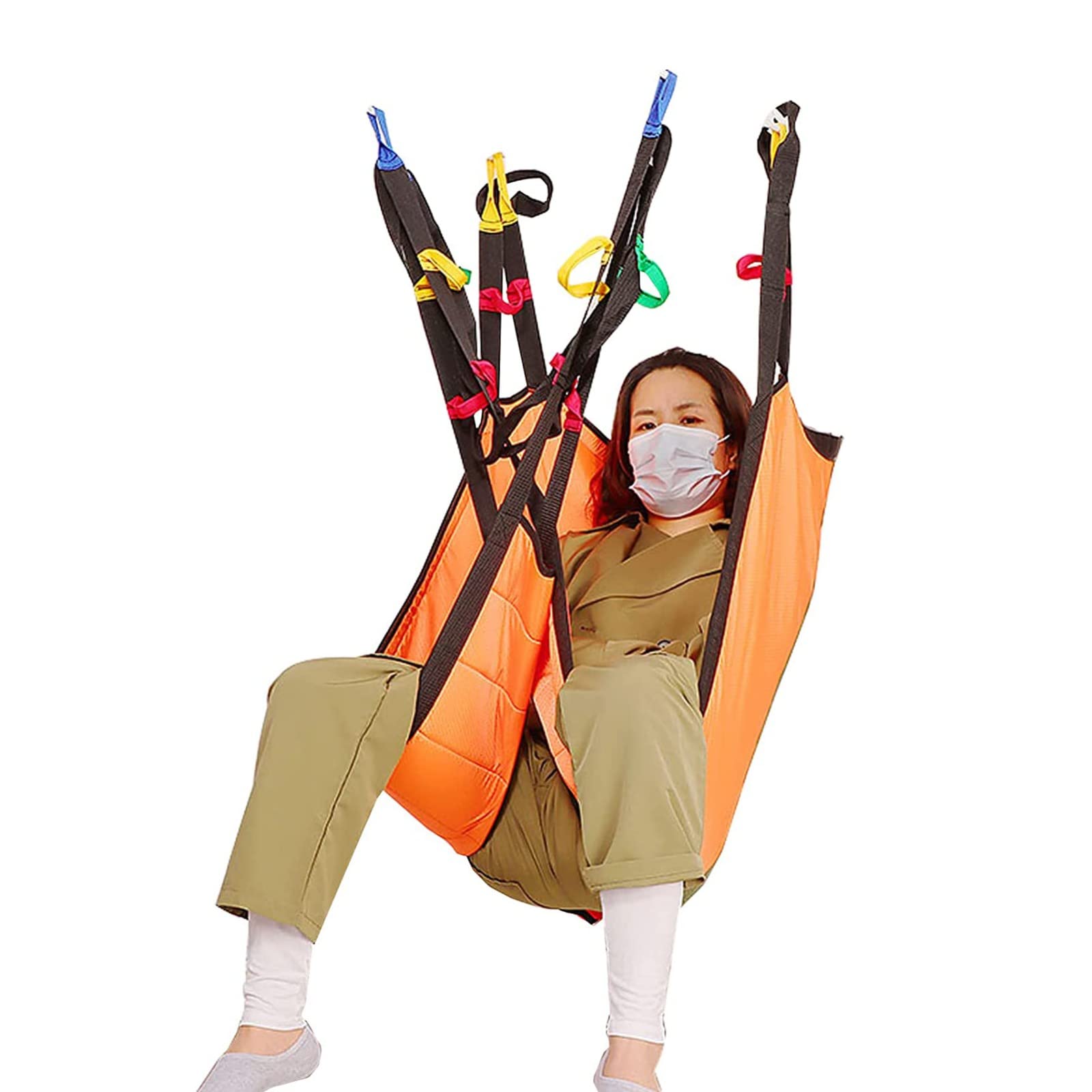 Toileting Hoist Sling,Universal 4-Point Full Body Sling Patient Lift Transfer Hammock Sling,Patient Lift Slings Transfer For Elderly,Bariatric And Disabled Transfer Assistance Products