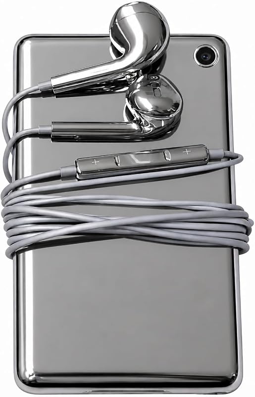 Earbud Headphones - Wired Connection High-Fidelity Earbuds - Silver Color Chrome Finish - USB Type C - Compatible with Devices Featuring USB Type C Ports image 4