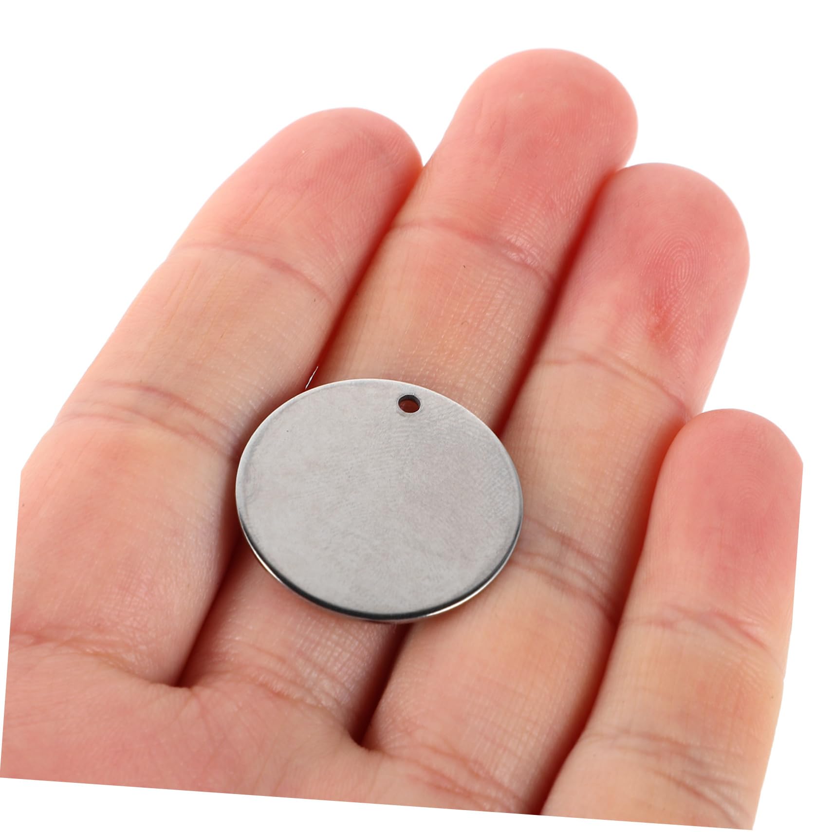 Toyvian Pendentif 100 Pièces en Acier Inoxydable Argenté Métal Rond