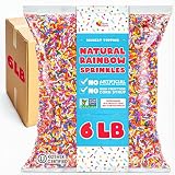 Bulk Sprinkles Dye Free - 6 Pounds - All Natural Sprinkles - Rainbow Sprinkle Mix - Bulk Jimmies, Topping for Cakes, Cookies, Ice-cream