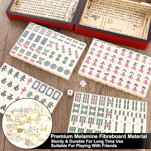 Mini ensemble Majong de poche jeu de société traditionnel compact - 3