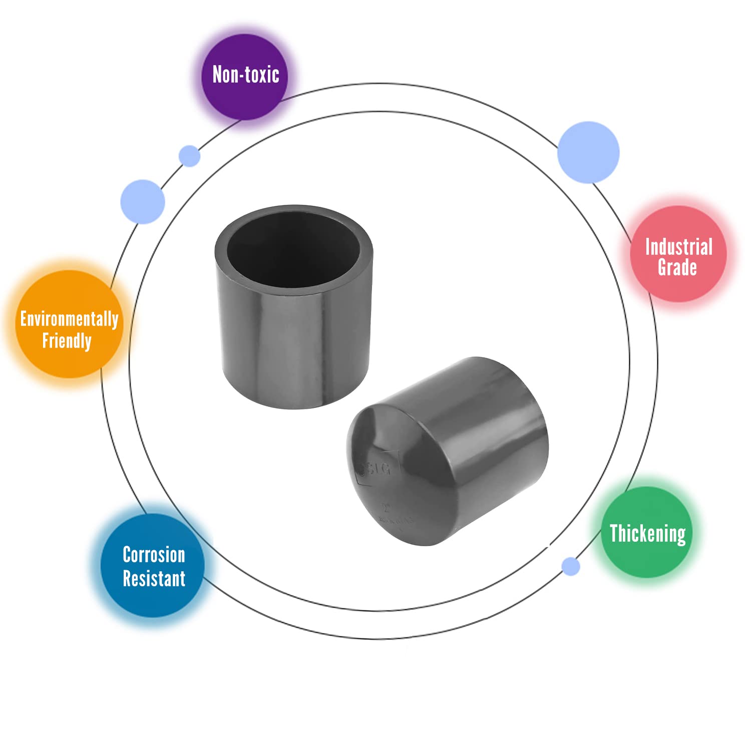 Amazon.com: MroMax 48mm PVC Pipe Cap Fitting, 1.89