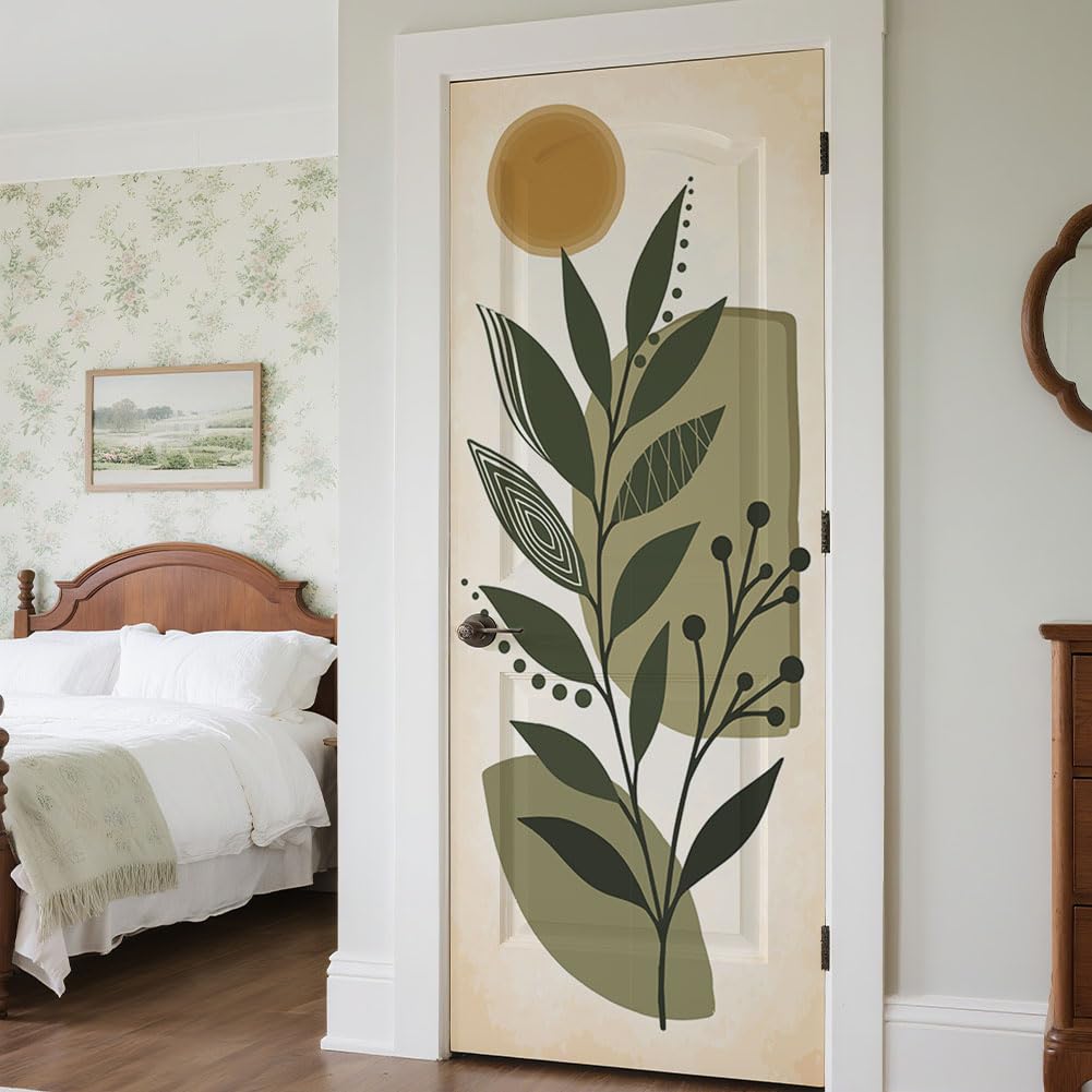 Set di 2 adesivi per porta del frigorifero, stile bohémien, autoadesivi, rimovibili, decorazione per cucina, bar, 41,5 x 200 cm