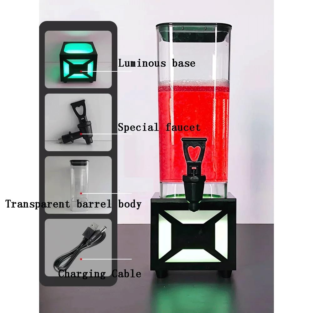 Dispenser For Bevande A Torre Di Birra Giraffe Beer Tower Dispenser Portatile For Fusti Di Birra Con Luce A LED Dispenser For Bevande Da Tavolo Ad Alta Capacità For Bar Di Casa Party Gameday Barbecue
