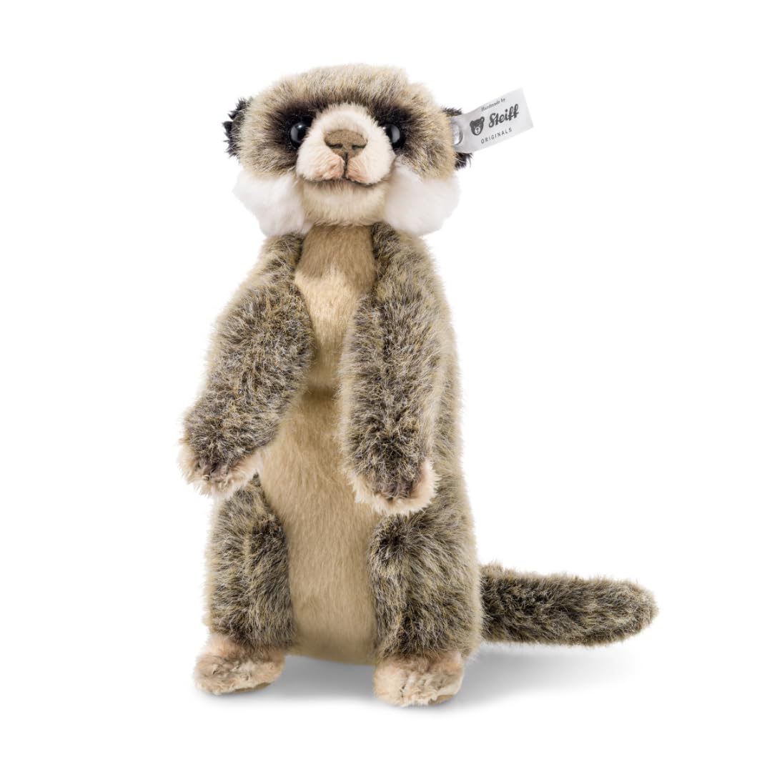 Steiff Kuscheltier Erdmännchen Baby, Süßes Stofftier mit Kunststoffaugen, Kinder, Jungen & Mädchen, Plüschtier 22 cm, Braun, 069871
