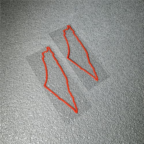 Image of Car Styling Vinyl Decals Palestine Palestinian Map Outline Silhouett Tape Auto Door Body Window Stickers 2PCS (Red, 100x35mm)