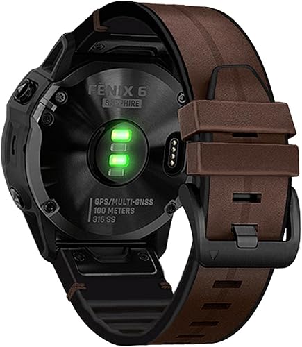 Miniatura 10 de Abanen Correas de Reloj de Cuero para Garmin Fenix 8 / epix Pro/Tactix 8 (47mm), QuickFit 22mm de Cuero Genuino Suave con Correa de Muñeca de