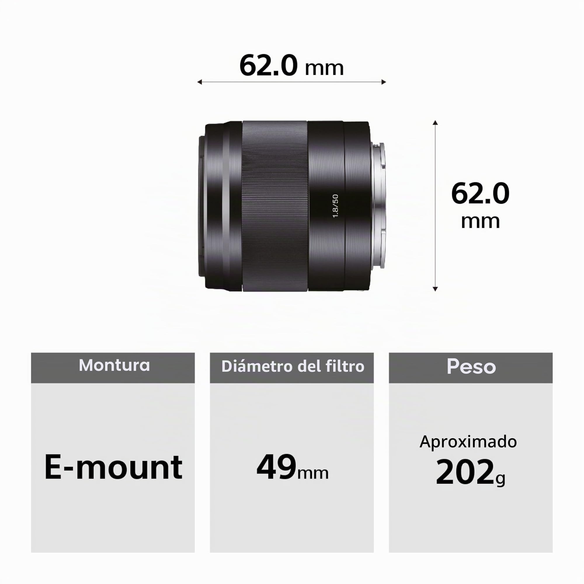 Sony SEL50F18B – 50mm F1.8 Festbrennweite für APS-C (kompaktes, lichtstarkes Objektiv, E-Mount, ideal für Einsteiger & Porträts, kompatibel mit ZV-E10, A6400, A6700)