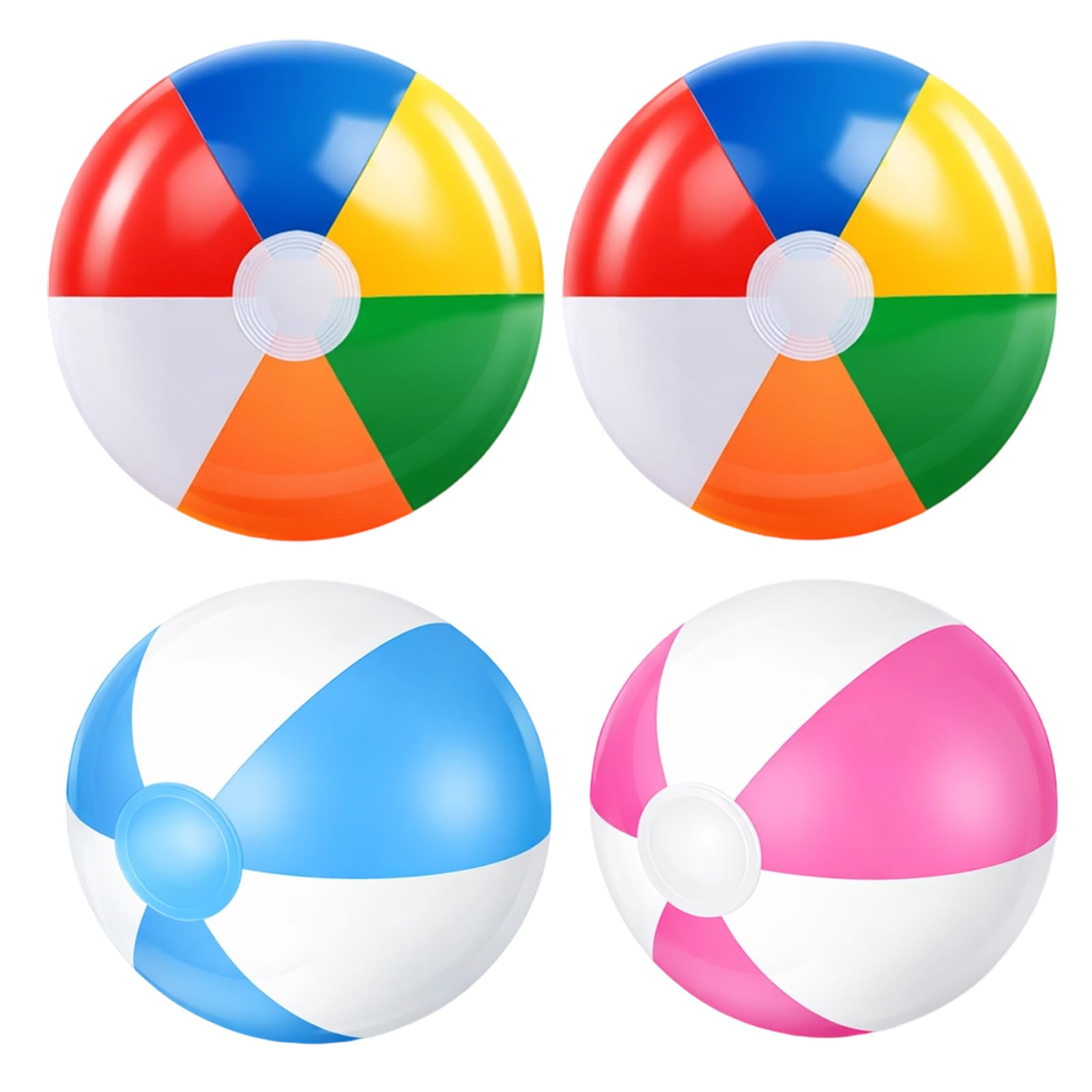 KhgFov Beach Ball, Beach Toys, 4Pcs Beach Balls Inflatable for Summer Parties, Swimming Pool Balls, Inflatable Ball for Beach Games, Water Games and Party Supplies