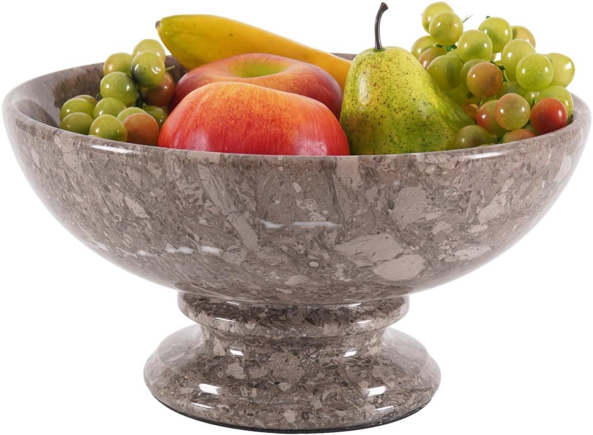 Radicaln Marble Fruit Dish Oceanic 10" Inch Handmade Fruit Basket For Kitchen Counter, Decorative Bowls For Home Decor, Entryway Table Modern Candy Bowl