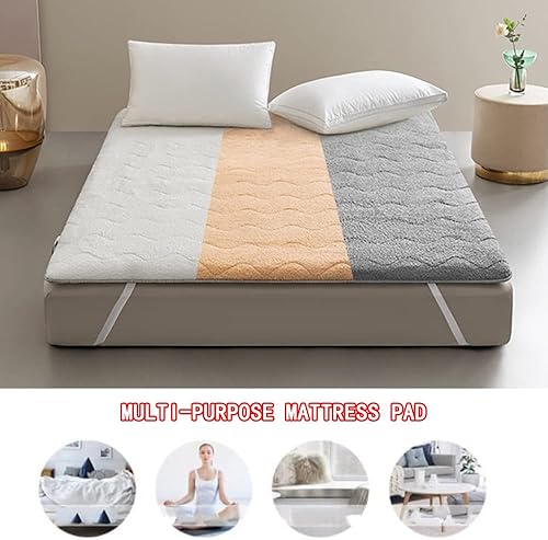 Miniatura 8 de KKCD Tapete de futón japonés de tatami de 16in de grosor tamaño individual plegable japonés acolchado portátil plegable para dormitorio invitados