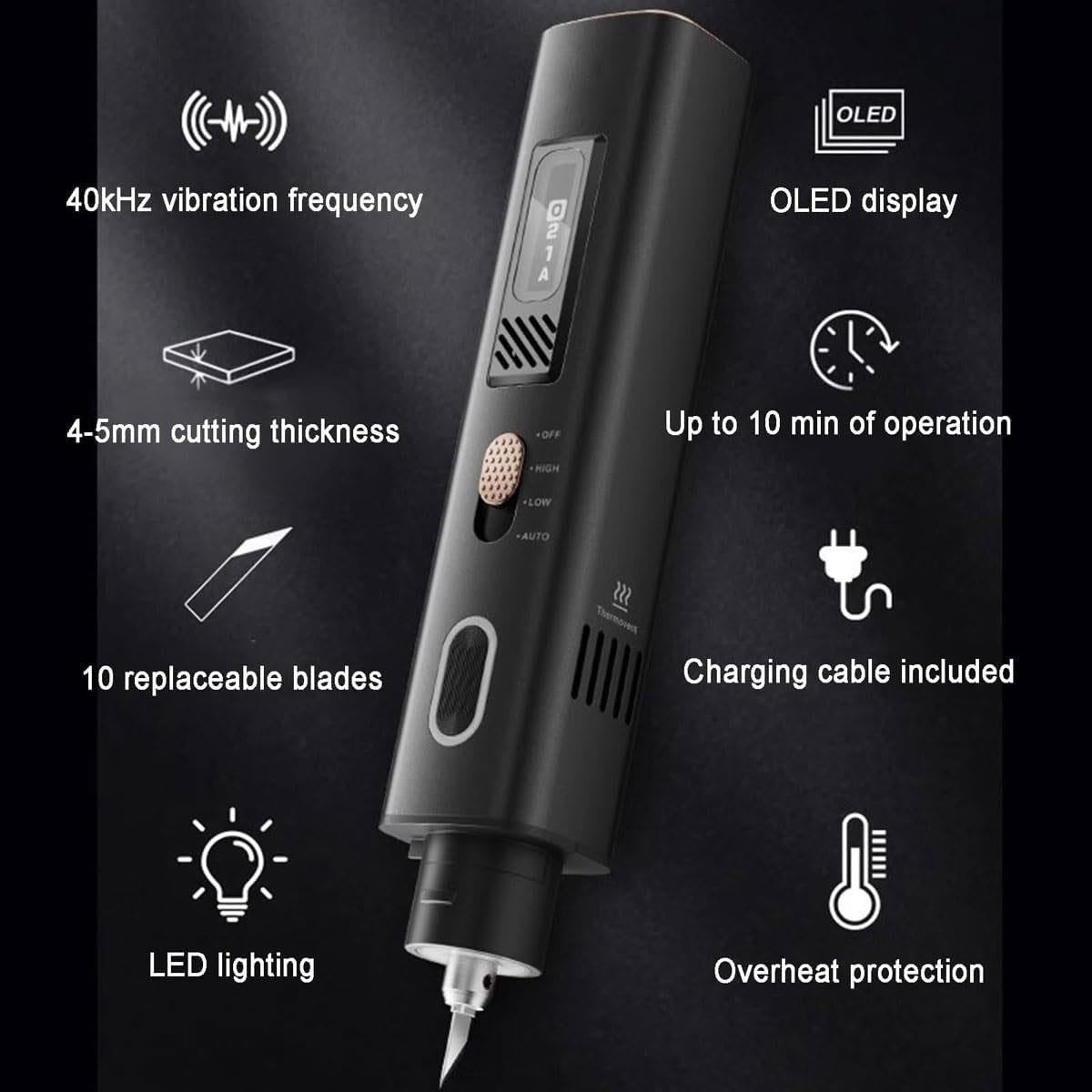 Coltello taglio ultrasuoni 40 kHz, taglierina lucidatrice ultrasuoni