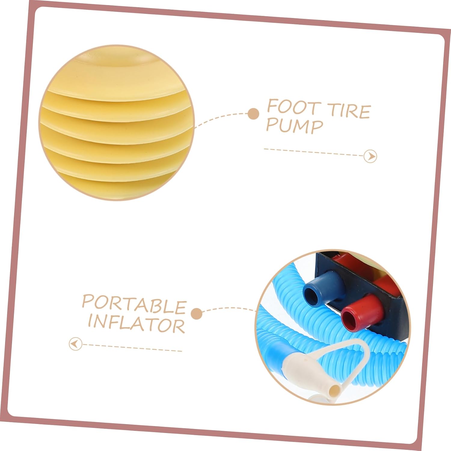 Toddmomy 4Pcs Portable Foot Pump Durable Inflatable Pump for Air Mattress Beach Balls and Boats Multi Purpose Foot Operated Air Pump with Long Hose for Easy Inflation and Deflation