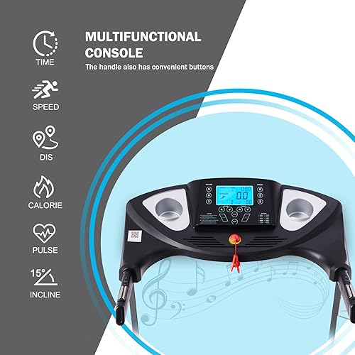 Miniatura 5 de HUAGEED Cinta de correr con inclinación, 300 libras para correr para el hogar con cinturón más ancho de 18 pulgadas, velocidad de 0.5-10 MPH,