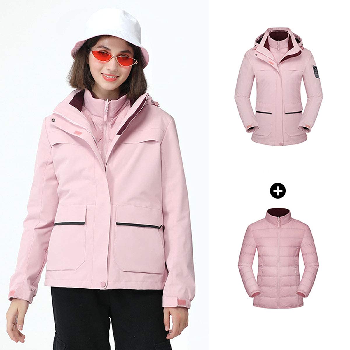 Veste de ski imperméable pour femmes pour rester au chaud en montagne lors des sports d'hiver