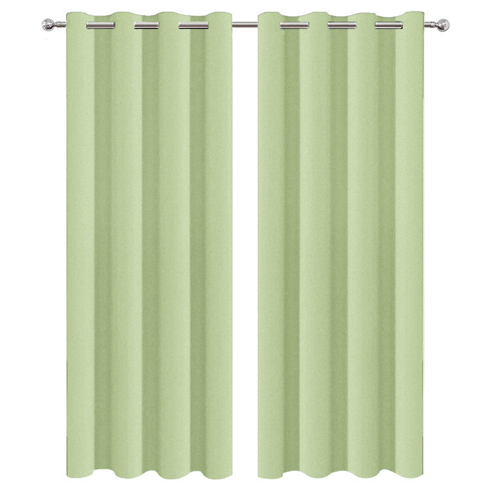 HANGEENGS Blackout Curtains For Bedroom,2 Panels Set Thermal Insulated Living Room Window Drapes Solid Eyelet Room Darkening Textured Blackout Curtains,Light Green,52x120 in(WxL)