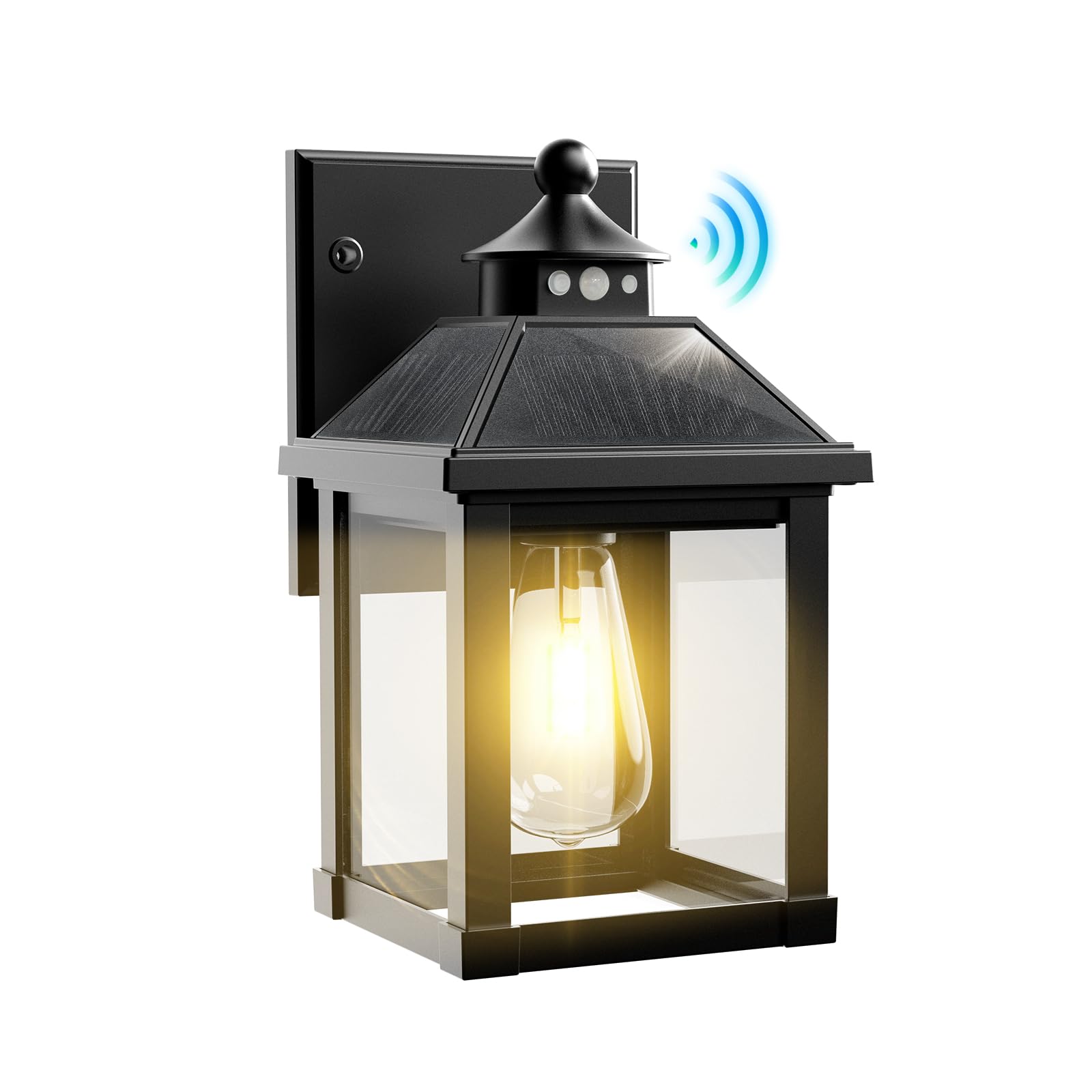 COLBOR Solarlampen für Außen, Solar-Wandlaterne mit Bewegungssensor, IP65 Wasserdichte Solarleuchten Vintage für Garage, Garten und Patio