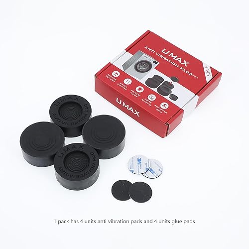Miniatura 7 de U MAX Almohadillas antivibración para máquina Wahing  4 almohadillas con 4 almohadillas ajustables  Deja de caminar reduce el ruido y protege tu