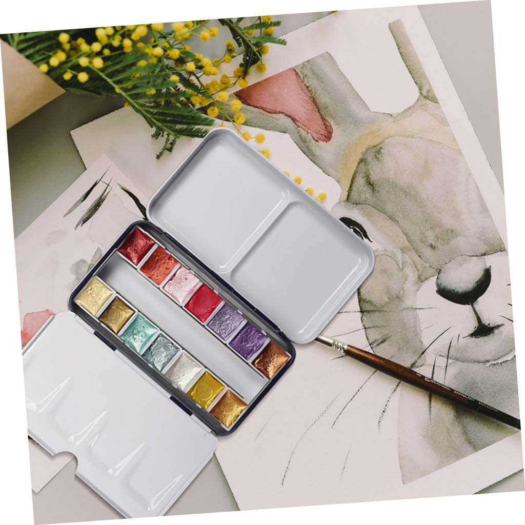 EXCEART 3juegos Caja De Mezcla De Pintura DIY Estuche De Pigmentos De Inoxidable Paleta De Mezcla para Acuarelas y Acrílicos Compartimentos para Artistas y Estudiantes