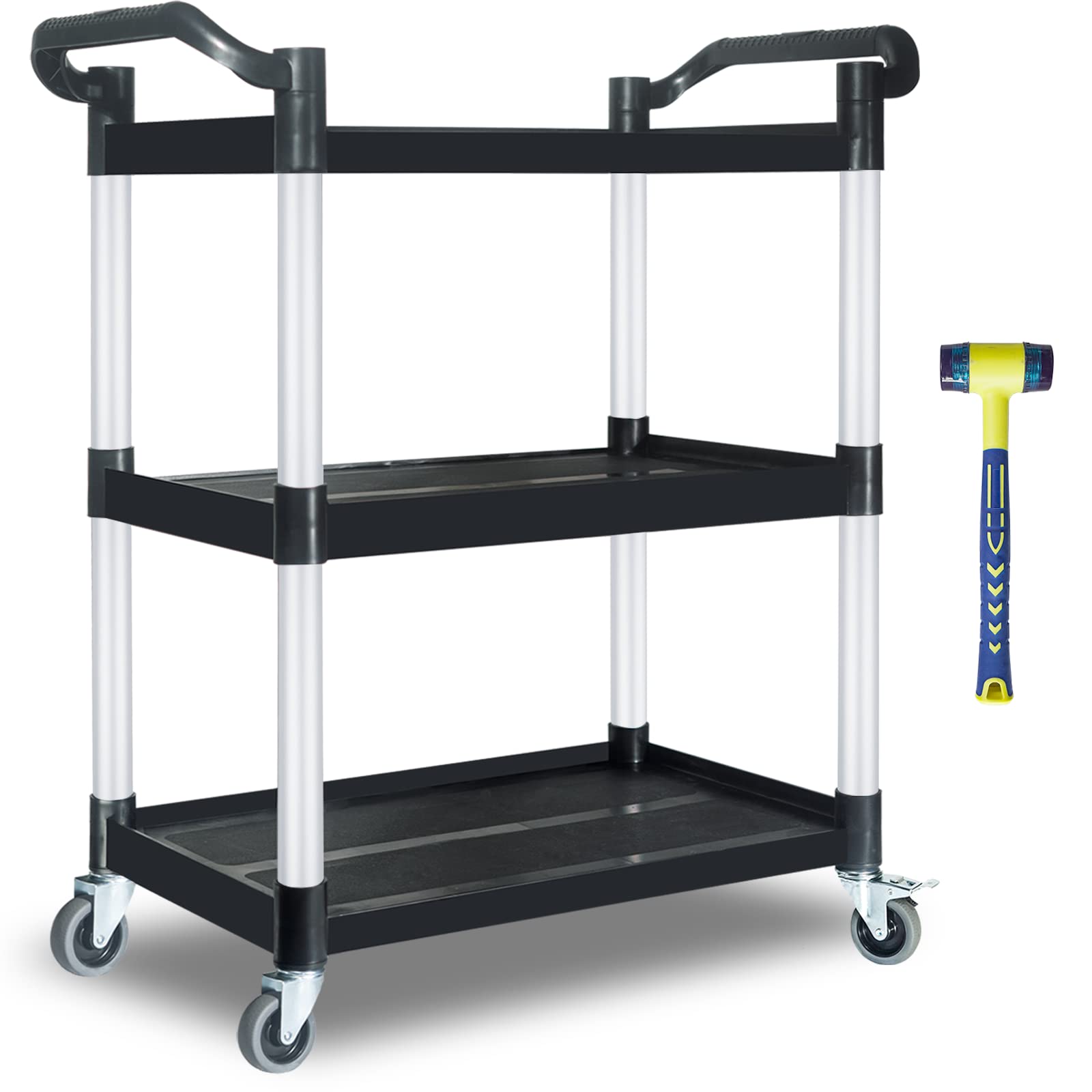 Buy Food Cart with Wheels, Plastic Utility Carts with Wheels, Heavy Duty 420lbs Capacity Service