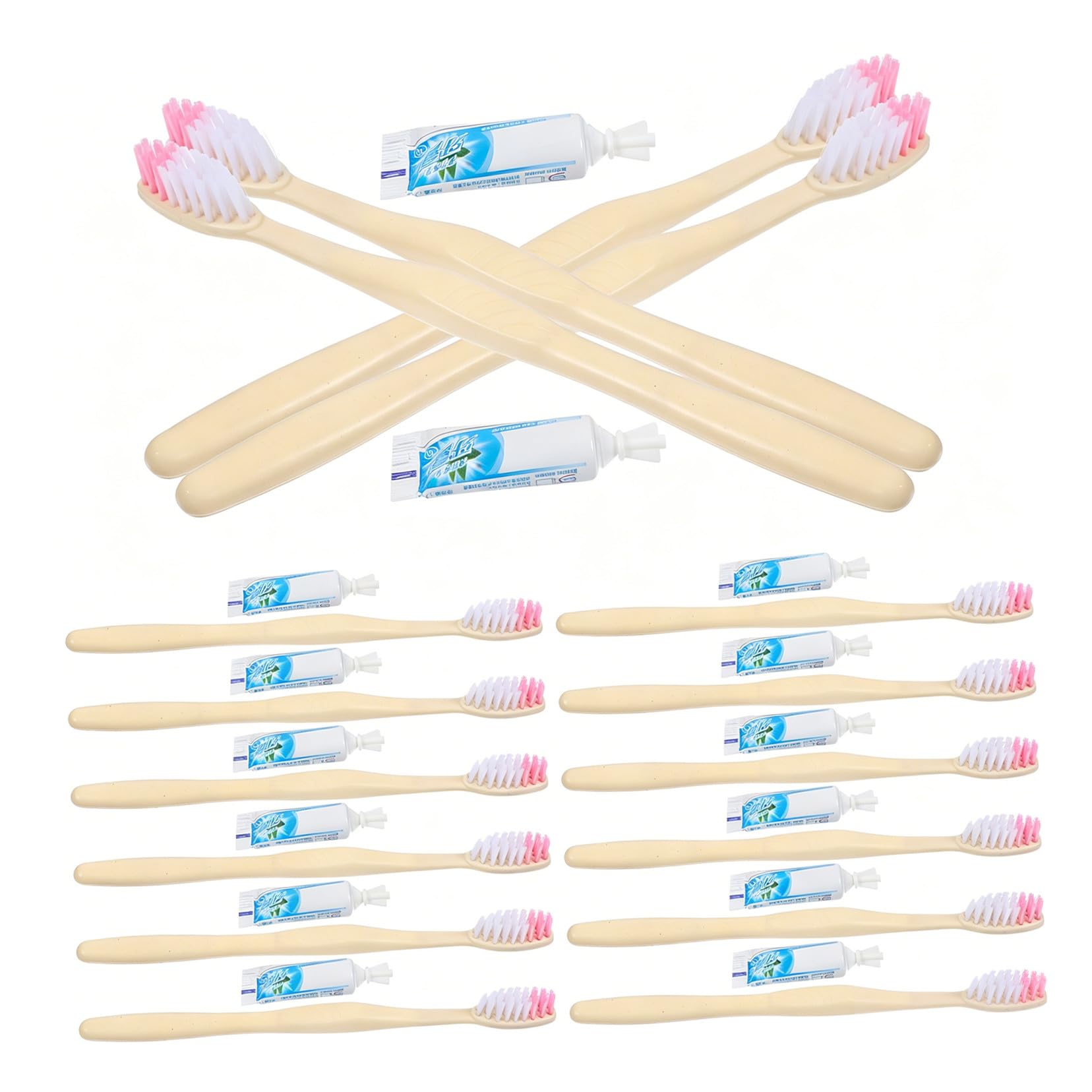 TEHAUX Set Spazzolini da Denti Monouso con Dentifricio 100 Pezzi, Spazzolino da Viaggio Manuale Confezionato Singolarmente, Igiene Orale per Hotel, Viaggio, Lavoro e Scuola Stili multipli
