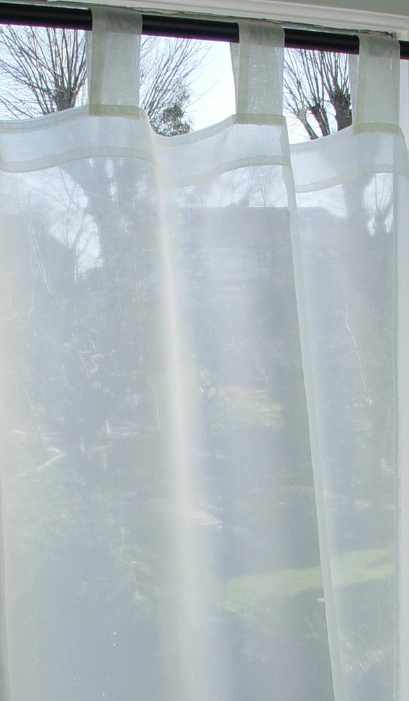 Just Contempo Tab Top Voile Panel, Ivory, 58x54 inches