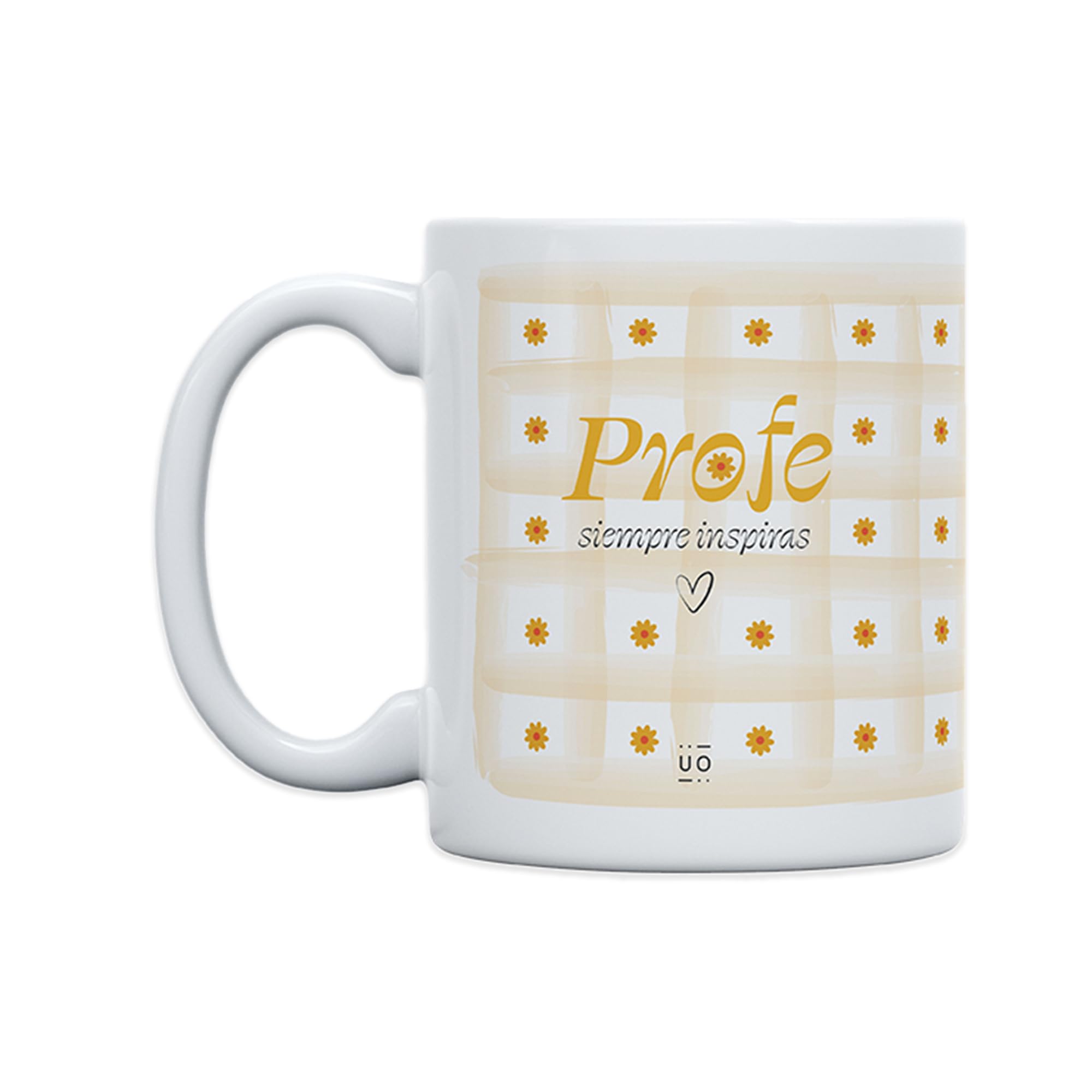 UO Gift Mug with Message Teacher Always Inspiras, Gift for Teachers Gift for Teachers, Original End of Year Gift, 350 ml, Ceramic