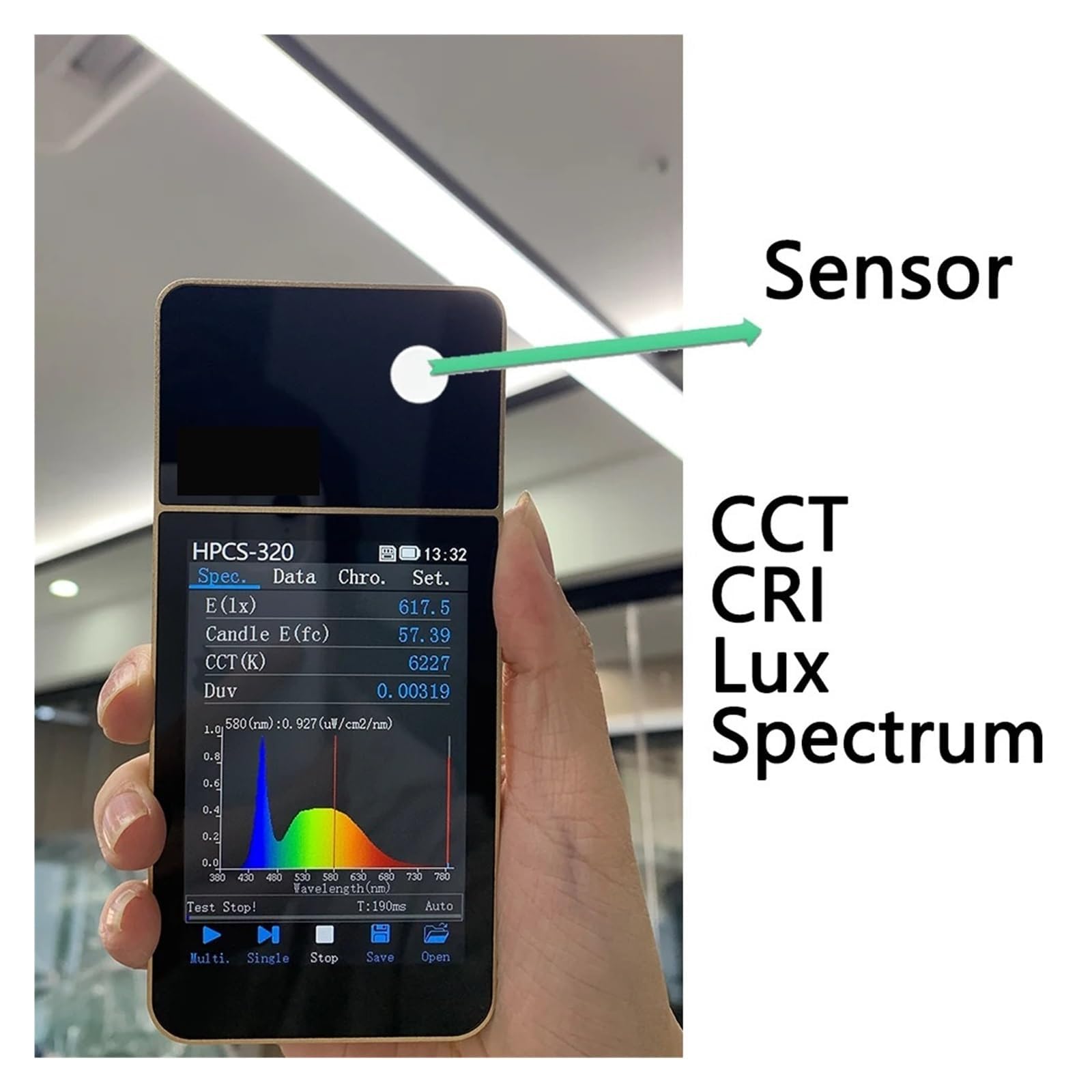 320 Spektrometer, Beleuchtung, LED-Tester, Spektrum-Lux-Messgerät, sehr geringer Stromverbrauch (Pegelsensor)