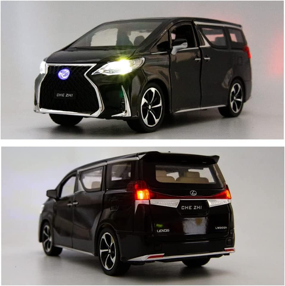 Image of 1:24 Scale Big Size Lexus LM300 Toy Car | Metal Pullback Diecast Car for Kids with Openable Doors, Sound, Light Effects Toy for Car Enthusiasts (Color As Per Available), Black