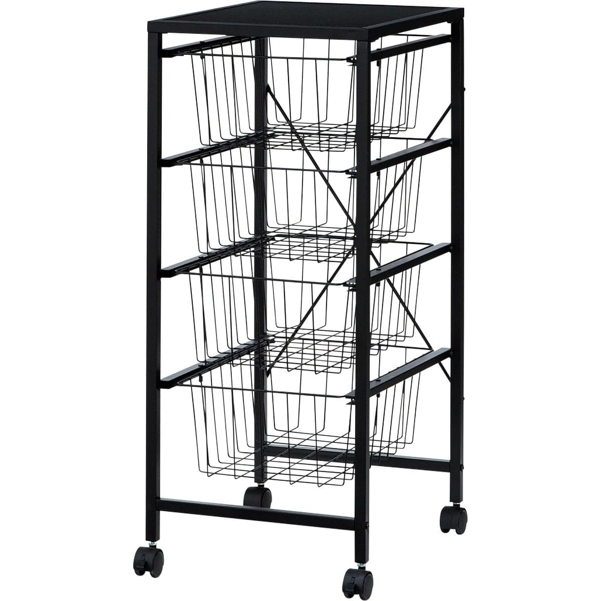 Amazon｜ニトリ キャスター付き 収納 037BN07 4段 ブラック NITORI