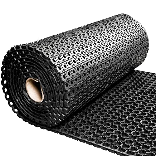 Vivol Tapis Caoutchouc au mètre Antidérapant, Noir - Largeur 100cm - Rouleau au mètre - Longueur Max. 1000cm