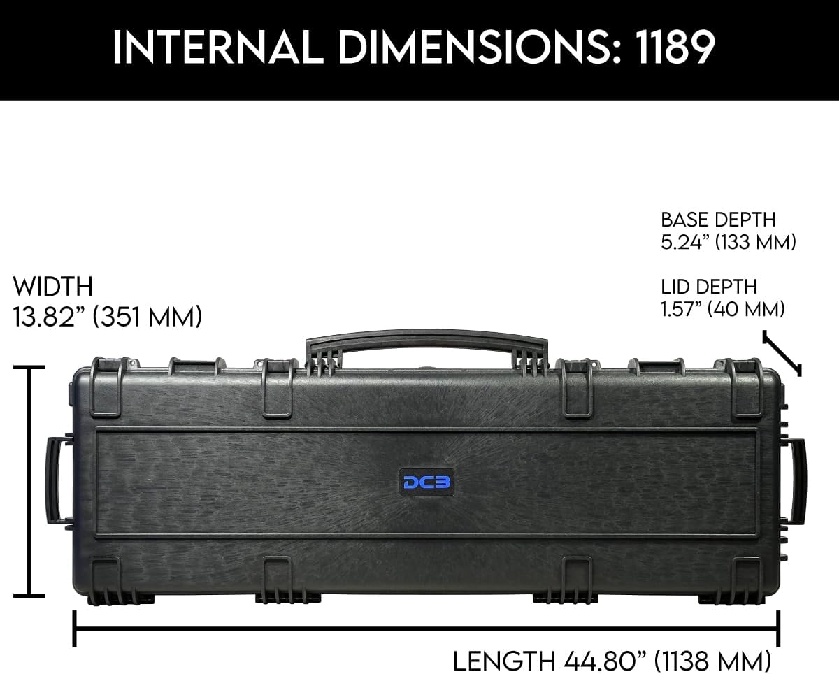 DCB Cases - Element 1189 | 46 Inch Tactical Rifle Hard Case | IP67 Waterproof | Customizable Pluck Foam Insert | Multiple Grips | Resin-Reinforced Injection Molded Plastic | 4 Latch System | Wheels - Image 4
