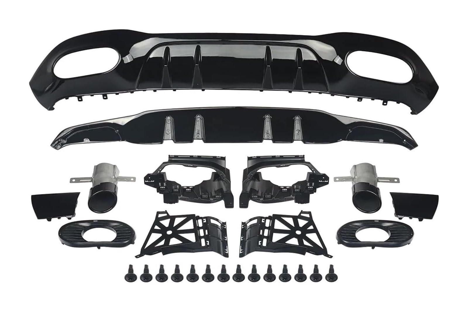 Pour Classe A W177 Pour AMG A35 Style 2019+ Diffuseur Arrière + Sorties D'échappement Accessoires Voiture Becquet Coffre Extrémités
